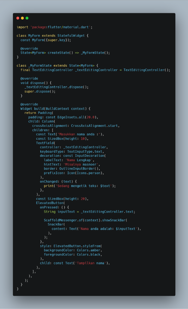 Kode form-textfield.dart lengkap