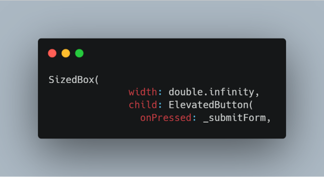 Tombol Submit dengan SizedBox width double.infinity
