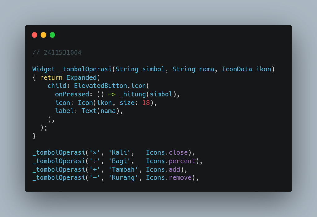 Kode method _tombolOperasi()
