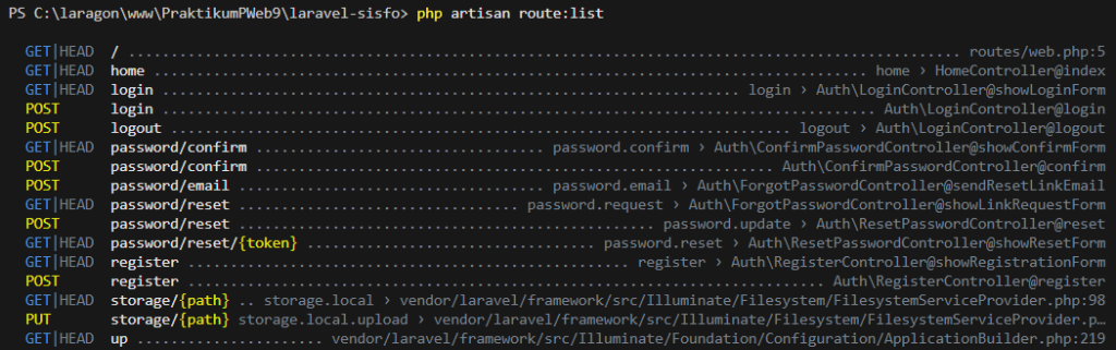 Screenshot: Tampilan halaman login dengan template SB Admin 2 (background biru gradient, card 