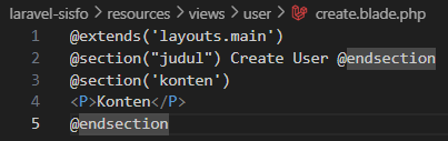 Screenshot: Output php artisan route:list (menampilkan semua route CRUD untuk users: index, create, store, show, edit, update, destroy)